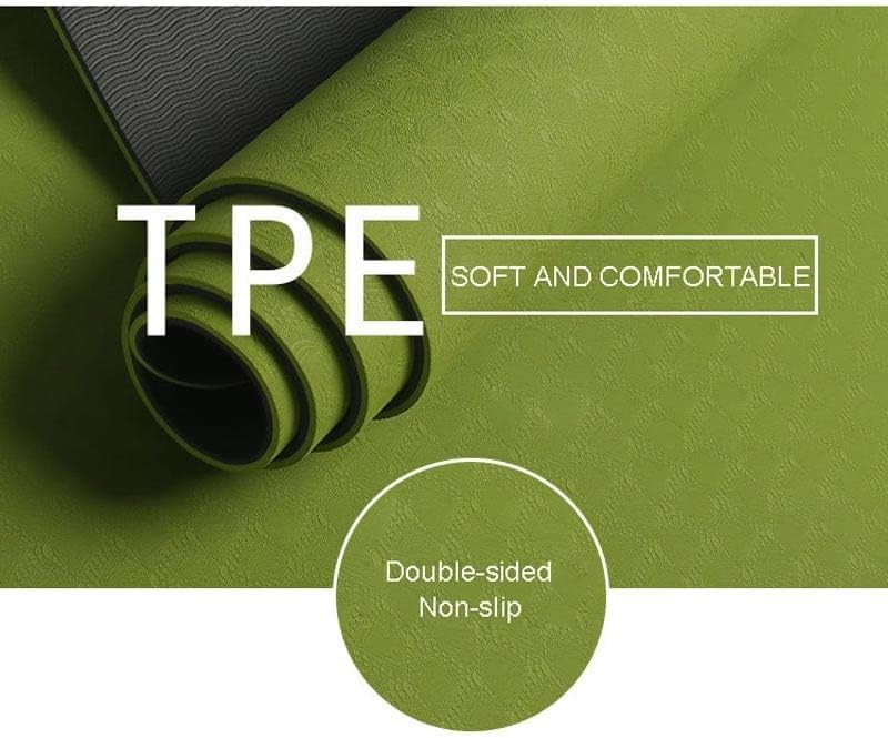 DHTDVD TPE Нескользящий килимче за Йога 72x24 Подложка за тренировки със защита от прекъсвания за Фитнес зала,
