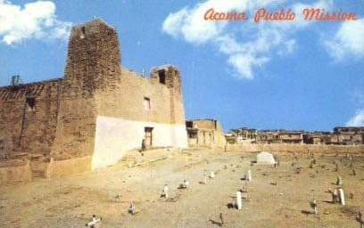 Пощенска Картичка Мисия Акома Pueblo, Ню Мексико