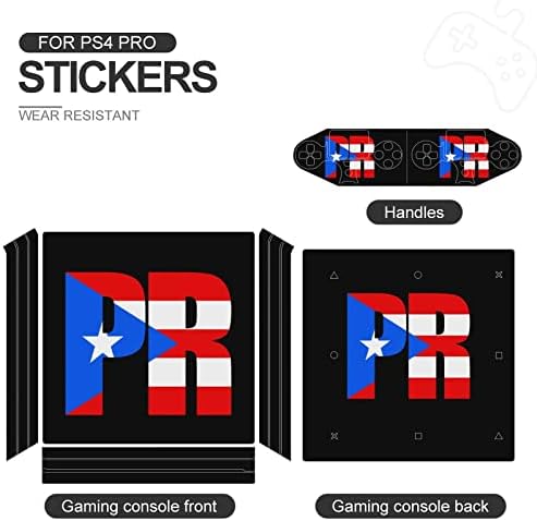 Флаг Пуерто Рико PVC Залепваща стикер, Защитен стикер за PS4 Pro/PS4 Slim Controller