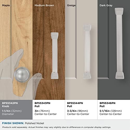 Amerock | Дръжка за кабинет | Полиран никел | Диаметър 1-1 / 4 инча (32 мм) | Revitalize | 1 Опаковка | Дръжка