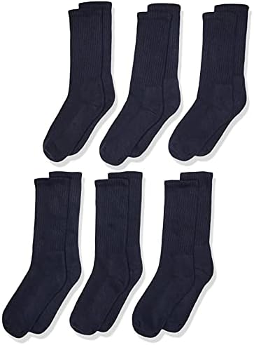Чорапи Джефрис за момчета с Безпроблемна Половин възглавница, Спортни Чорапи за екипажа, 6 Чифта В опаковка