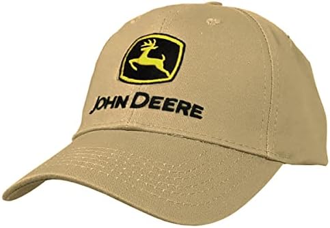 Шапка на John Deere с черно-жълто бродирани логото на Deere възстановяване на предишното положение от кепър