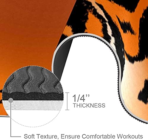 Килимче за йога с дебелина 6 мм, с принтом в тигровую ивица, Екологично Чисти Постелки за упражнения от ТПЭ,