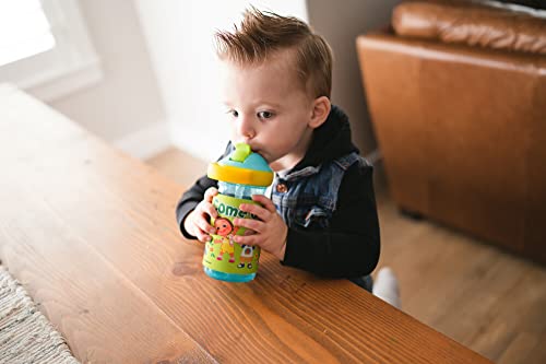 Детска бутилка за вода The First Years Chill & Sip Cocomelon - Изолирани сламени чаши за деца с панти капак