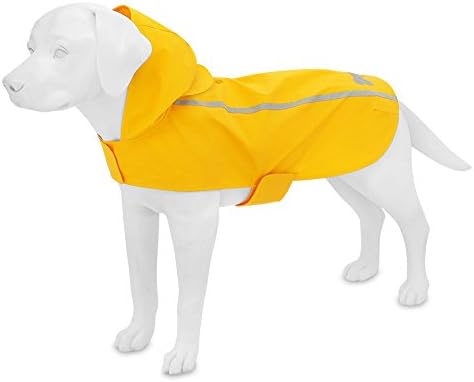 Водоустойчив дъждобран за кучета Voyager - Дъждобран-пончо от Best Пет Доставки - Жълт, Малък, Размера на гърдите: 16 ~ 19 (253-YW-S)