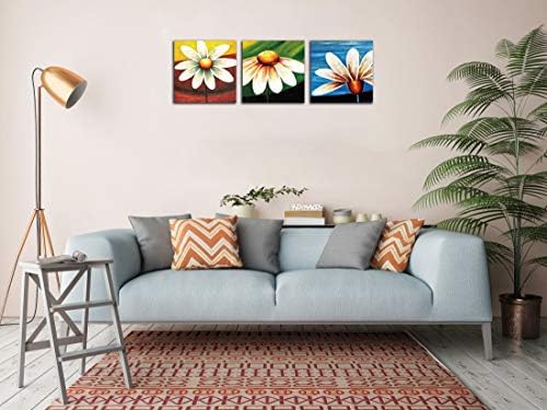 NAN Wind, 3 предмет, Ярко Оцветени Картини с цветя, Стенен декор - Платно в рамка за хол, Спалня, кухня, офис