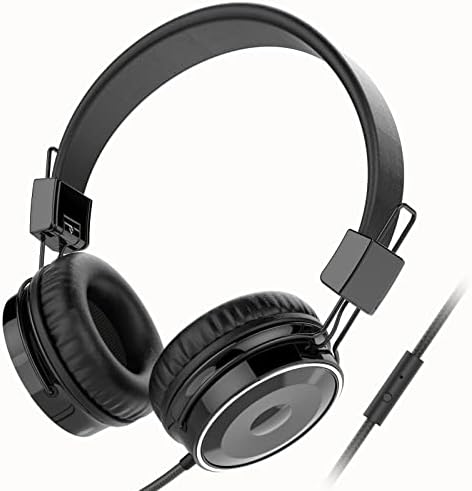 Жични слушалки BASEMAN с микрофон - Сгъваеми Слушалки с Кабел-втулки за лаптопи, компютри, мобилни телефони,