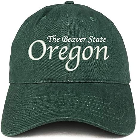 Магазин за модни дрехи Oregon The Beaver State Бродирани Регулируема Шапка от Памук За татко