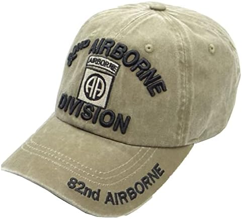 82-въздух-въздушна дивизия Подчинила емблема (черни букви) бейзболна шапка (Кафяво-памучен)