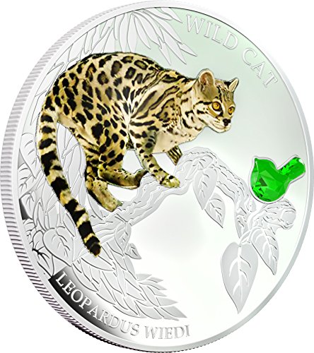 2013 на Фиджи - Кучета и Котки - брой 2 - Дива котка - Leopardus Wiedi - 1 унция - Сребърна монета - 2 долара,