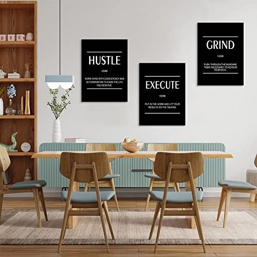 OTOSTAR 3 бр., Щампи върху платно с вдъхновяващи мотивационно други думи - Правете Hustle Grind Picture Живопис