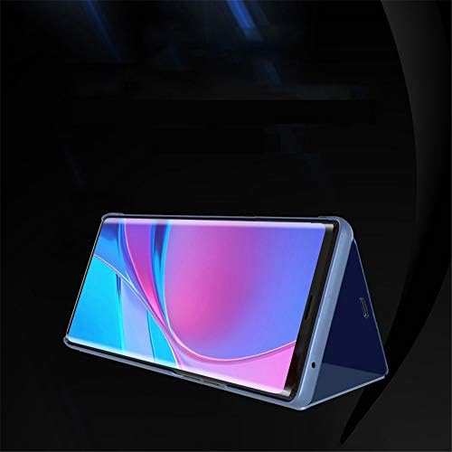 GYHOYA, Съвместим с Samsung Galaxy A20, калъф със стойка, Кожен Огледало за грим с ясен преглед, Дизайн, Луксозен