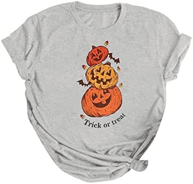 Дамски Есенни Тениски с Тиква, Забавни Тениски С Къс Ръкав за Хелоуин, Графични Тениски, Потници, Дамски Тениски