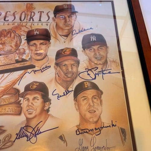 Голяма Литография на Клуба на победителите Красиви златни ръкавици С Автограф от Гари Картър - MLB Art С автограф