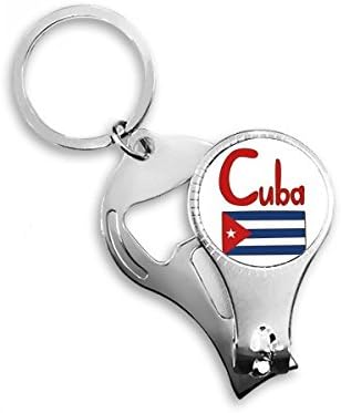 Национален Флаг на Куба Червен Син Модел Ножица За Нокти Халка Ключодържател Отварачка за Бутилки Машина За