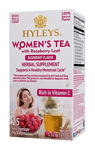 Жена чай Hyleys с вкус на малина - 25 Чаени пакетчета - Поддържа Женската менструация и Здрави менструалния