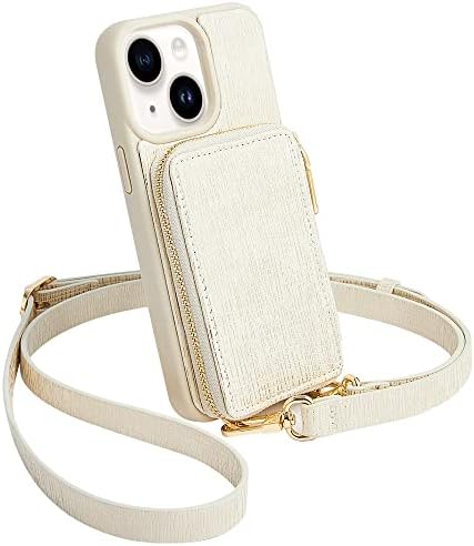 Чанта-портфейл ZVEdeng е Предназначена за iPhone 14, RFID Блокиране на Чантата с цип, Слот за притежателя на картата, чанта за Носене През рамо, Удароустойчив Кожен Портфейл, ?