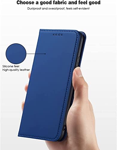 Чанта-портфейл HAODEE за iPhone 13 Mini/13/13 Pro/13 Pro Max, калъф-награда от изкуствена кожа, държач за карти, поставка с магнитна закопчалка, калъф с пълна защита (Цвят: синьо размер