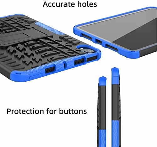 Калъф за таблет UCAMI Калъф за таблет, съвместим с iPad Mini6, Текстура гуми, устойчив на удари Защитен калъф от TPU + PC със Сгъваема дръжка, Защитни ръкави-влакчета (Цвят: бял)