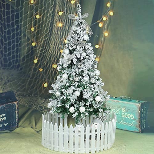 Изкуствена Коледна Елха от PVC С Стекающимся Сняг DULPLAY, led светлини и Метална Поставка, Звездни Бижута,