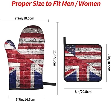 Комплекти Стенни Топлоустойчива Прихваток и Прихваткодержателей с Американския Британския флаг