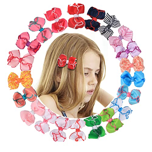 ZOONAI 3-Инчов Панделки за коса За малки момичета, Бутиков Шнола за Коса За деца, шапки на обувки на висок ток за малки тийнейджъри - Комплект от 2 (светло зелен)