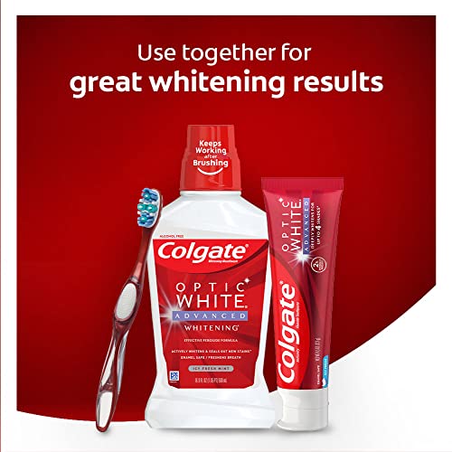 Паста за зъби, за избелване на зъби Colgate Optic White Advanced, Живи Clean, Туба с 3,2 грама, 3 опаковки