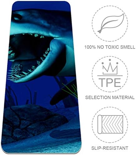 Дебела подложка за йога Siebzeh 3D Shark Премиум-клас, в екологично Чист Гумена подложка за здраве и фитнес,