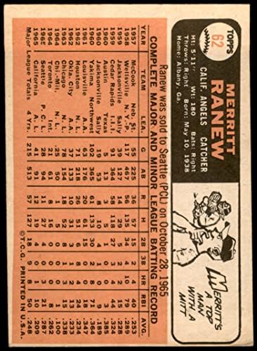 1966 Topps 62 SLD Мерит Рэйнью Лос Анджелис Энджелз (Бейзболна картичка) (На гърба е написано, че Рэйнью е