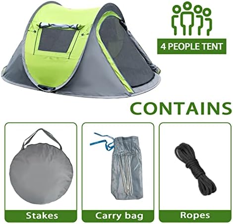 Кемпинговая палатка YDY + до yqy на 2/3/4 на човека, Удобна за носене Куполна Семейна палатка с 2 прозорци и