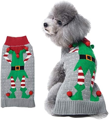 Коледни Пуловери за кучета ХАПИ, Коледен Пуловер, за Кучета, за Котки, Дрехи за вашето Кученце Принц-Клоун