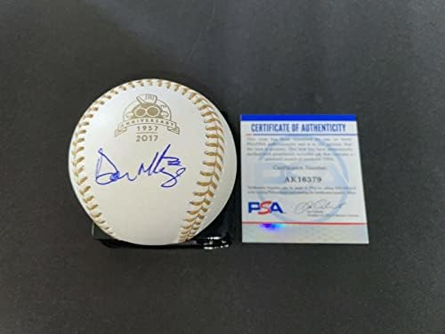 Дон Маттингли Подписа Официално Бейзболна ръкавица 60th Ann Gold Baseball ню ЙОРК Янкис PSA / Бейзболни топки