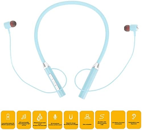 Слушалки Septpenta Bluetooth с шейным каишка, с механично управление и многофункционални бутони, с висок динамичен