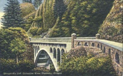 Пощенска картичка с магистрала Колумбия Ривър, щата Орегон