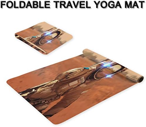 Забавен космически килимче за йога с космонавт, сгъваема Пътен подложка за фитнес и упражнения, Сгъваема подложка
