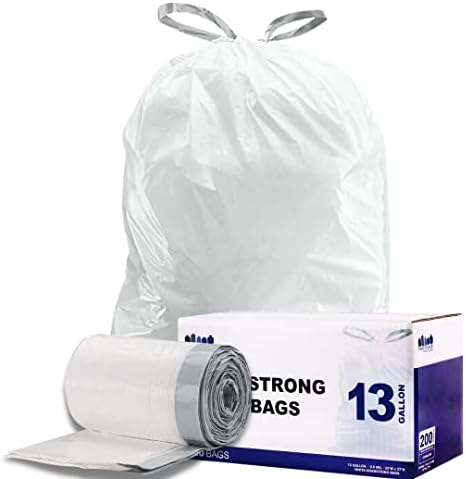 Торби за боклук Plasticplace обем 13 литра - 1,2 mils - Бели Втулки за боклук резервоарите дантела прозорци