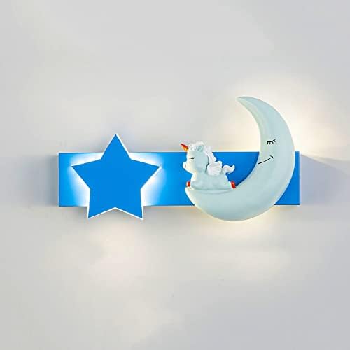 Jadssox Стенни аплици за детска Стая, led Синьо, с монтиран на стената Лампа, Cartoony Нощни монтиран на стената