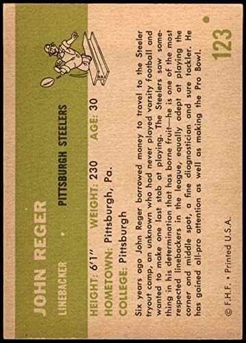 1961 Fleur # 123 Джон Регер Питсбърг Стийлърс (Футболна карта), БИВШ играч на Питсбърг Стийлърс
