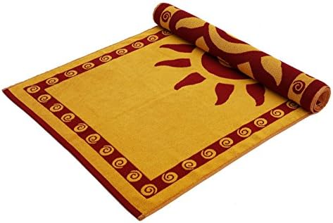 Плажна кърпа от турски бадем хавлиени памук с жаккардовой кърпа Arus, слънце, злато, 36x64