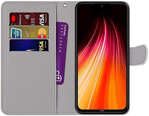 Калъф SATURCASE за Xiaomi Redmi Note 8, Красив чантата е от изкуствена кожа, с окачени магнитна поставка, Отделения