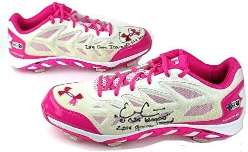 Евън Гэттис С Автограф / Подписан от играта, Пусната Pink Mothers Day Под Бутсами Armor - MLB Използвани футболни