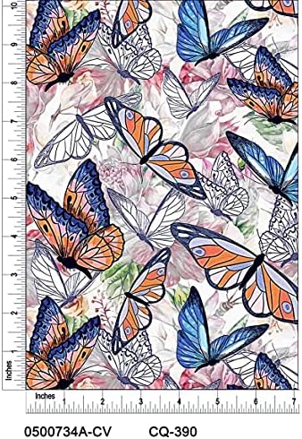 Пеперуди от витражного стъкло с страхотен дизайн, която е отпечатана върху памучна ватирана тъкан by The