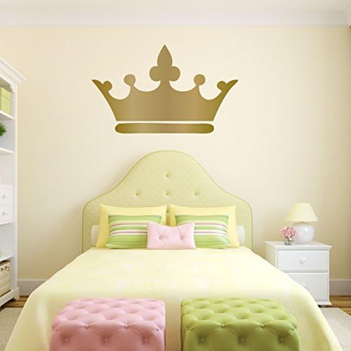 Стикер за стена под формата на Короната на принцеса - Vinyl Декоративна стикер с размери 25 см x 15 см със златен