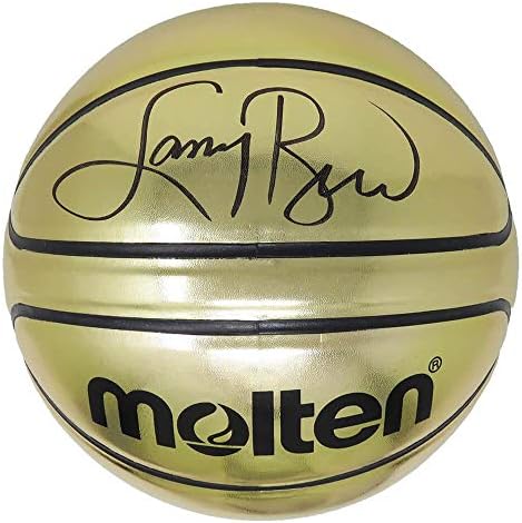 Баскетболни Топки Официален размер с автограф Лари Берда от Разтопено Злато - Баскетболни Топки с Автографи
