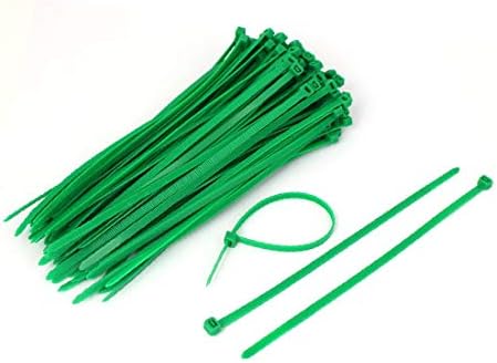 X-DREE 100 Бр Мрежов кабел Кабел Тел Стяжные колани Зелен дължина 200 мм (100 Бр Кабел червен Кабел Замазка