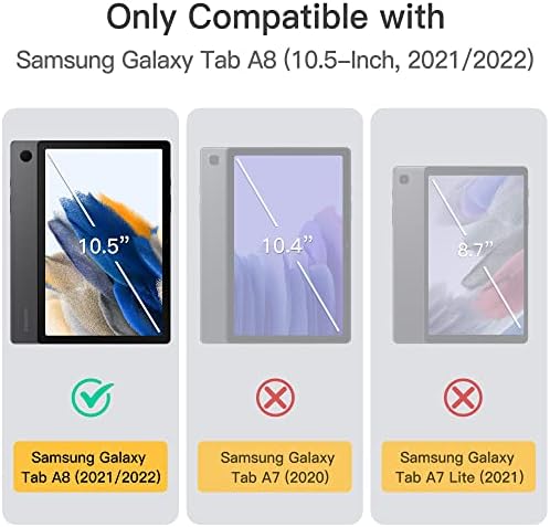 Калъф JETech за Samsung Galaxy Tab A8 10,5-инчов 2022 (SM-X200/X205/X207), Тънка Полупрозрачна Задна Защитна