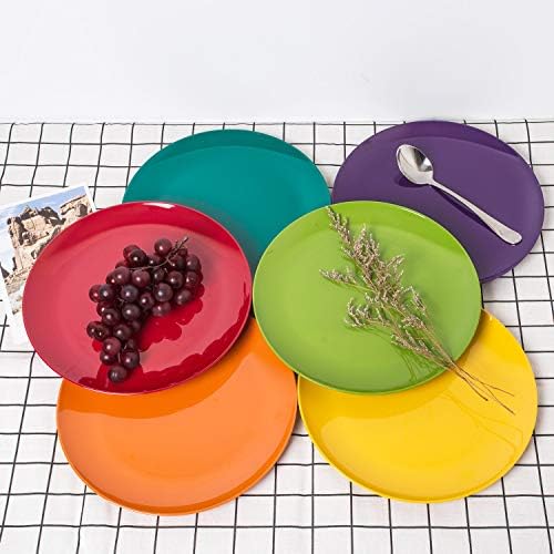 Меламиновые чинии KOXIN-KARLU, 10,5-цолови Кът чинии, комплект от 6 теми 6 Различни цветове | Меламин,
