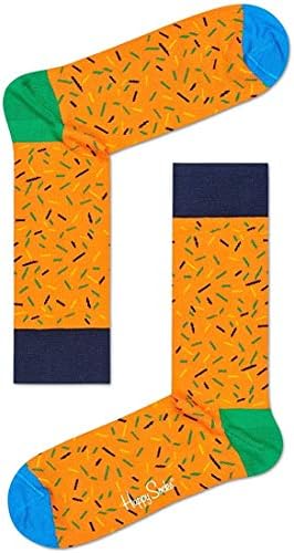 Щастливи Чорапи, Разнообразни Цветни Памучни Чорапи Премиум-Клас, Подарък Кутия от 4 Двойки за Мъже и Жени