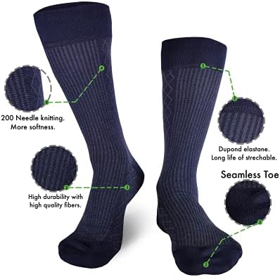 Мъжки Ультрамягкие чорапи от Бамбук Dress Crew, Меки, Плътни (Но не дебели) чорапи Брючные