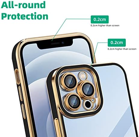[Новост 2022 г.] Прозрачен калъф zonyee за iPhone 13 Pro Max с меко покритие от TPU за iPhone 13 Pro Max с обектива на камерата, Противоударная Защита, Гальванический калъф 6,7 инча [Гола на ?